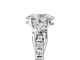 White gold Three-Stone Oval Cut Diamond Pavé Band with Four-Prong Setting_56