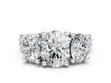 White gold Three-Stone Oval Cut Diamond Ring with Channel-Set Band and Four-Prong Setting_52