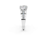 White gold Three-Stone Oval Cut Diamond Ring with Channel-Set Band and Four-Prong Setting_54