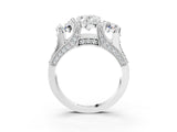 White gold Three-Stone Oval Cut Diamond Ring with Channel-Set Band and Four-Prong Setting_55