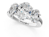 White gold Three-Stone Oval Cut Diamond Ring with Channel-Set Band and Four-Prong Setting_67