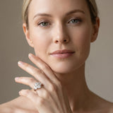 White gold Three-Stone Oval Cut Diamond Ring with Channel Set Band and Four-Prong Setting_7