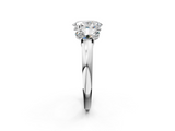 White gold Three-Stone Oval Cut Diamond Ring with Channel-Set Band and Four-Prong Setting_74