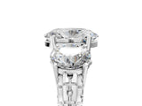 White gold Three-Stone Oval Cut Diamond Ring with Channel-Set Band and Prong Setting_11