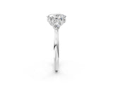 White gold Three-Stone Oval Cut Diamond Ring with Pear  Side Stones in Four-Prong Setting_18
