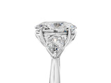 White gold Three-Stone Oval Cut Diamond Ring with Pear  Side Stones in Four-Prong Setting_21