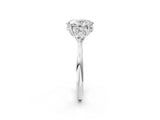 White gold Three-Stone Oval Cut Diamond Ring with Pear  Side Stones in Four-Prong Setting_24