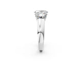 White gold Three-Stone Oval Cut Diamond Ring with Prong Setting and Classic Band_5