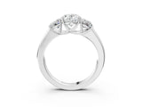 White gold Three-Stone Oval Cut Diamond Ring with Prong Setting and Classic Band_6
