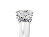 White gold Three-Stone Oval Cut Diamond Ring with Prong Setting and Classic Band_8