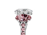 White gold Three-Stone Oval Cut Diamond Ring with Round with Morganite side stone Pavé Band and Prong Setting_17