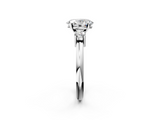 White gold Three-Stone Oval Cut Diamond Solitaire with Prong Setting and Classic Band_113