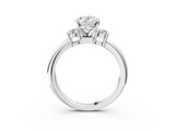 White gold Three-Stone Oval Cut Diamond Solitaire with Prong Setting and Classic Band_114