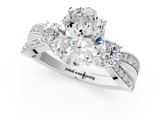 White gold Three-Stone Oval Cut Diamond Twist Band with Prong Setting_93