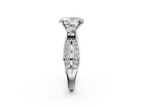 White gold Three-Stone Oval Cut Diamond Twist Band with Prong Setting_94