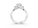 White gold Three-Stone Oval Cut Diamond Twist Band with Prong Setting_95