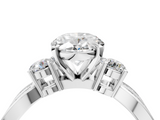 White gold Three-Stone Oval Cut Diamond Twist Band with Prong Setting_96