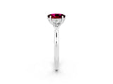 White gold Three-Stone Oval Cut Garnet Ring with Pear  Side Stones in Four-Prong Setting_14