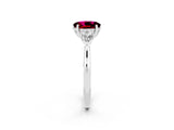 White gold Three-Stone Oval Cut Garnet Ring with Pear  Side Stones in Four-Prong Setting_50