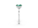 White gold Three-Stone Oval Cut Green Sapphire Ring with Pear  Side Stones in Four-Prong Setting_14