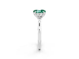White gold Three-Stone Oval Cut Green Sapphire Ring with Pear  Side Stones in Four-Prong Setting_50