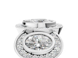 White gold Three-Stone Oval Cut Halo Pavé Diamond Ring_12