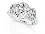 White gold Three-Stone Oval Cut Moissanite Braided Band Ring with Four-Prong Setting_37