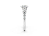 White gold Three-Stone Oval Cut Moissanite Pavé Band with Four-Prong Setting_2