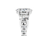 White gold Three-Stone Oval Cut Moissanite Pavé Band with Four-Prong Setting_5