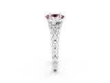 White gold Three-Stone Oval Cut Morganite Braided Band Ring with Four-Prong Setting_14