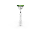 White gold Three-Stone Oval Cut Peridot Ring with Pear  Side Stones in Four-Prong Setting_50