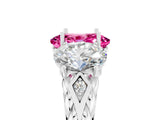 White gold Three-Stone Oval Cut Pink Sapphire Braided Band Ring with Four-Prong Setting_41