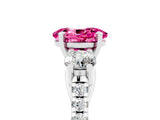 White gold Three-Stone Oval Cut Pink Sapphire Pavé Band with Four-Prong Setting_47
