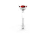 White gold Three-Stone Oval Cut Ruby Ring with Pear  Side Stones in Four-Prong Setting_14