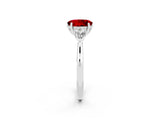 White gold Three-Stone Oval Cut Ruby Ring with Pear  Side Stones in Four-Prong Setting_50