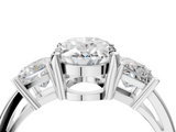 White gold Three-Stone Oval Cut Solitaire Ring with Prong Setting_7