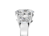 White gold Three-Stone Oval Cut Solitaire Ring with Prong Setting_8