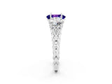 White gold Three-Stone Oval Cut Tanzanite Braided Band Ring with Four-Prong Setting_38