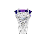 White gold Three-Stone Oval Cut Tanzanite Braided Band Ring with Four-Prong Setting_41