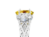 White gold Three-Stone Oval Cut Yellow Sapphire Braided Band Ring with Four-Prong Setting_41