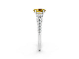White gold Three-Stone Oval Cut Yellow Sapphire Pavé Band with Four-Prong Setting_50