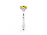 White gold Three-Stone Oval Cut Yellow Sapphire Ring with Pear  Side Stones in Four-Prong Setting_14