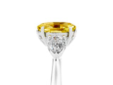White gold Three-Stone Oval Cut Yellow Sapphire Ring with Pear  Side Stones in Four-Prong Setting_17