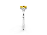 White gold Three-Stone Oval Cut Yellow Sapphire Ring with Pear  Side Stones in Four-Prong Setting_50
