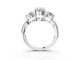 White gold Three-Stone Oval Diamond Channel Set Engagement Ring with Prong Setting_18