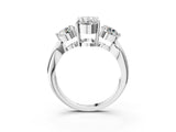 White gold Three-Stone Oval Diamond Channel Set Engagement Ring with Prong Setting_6