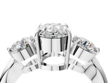 White gold Three-Stone Oval Diamond Channel Set Engagement Ring with Prong Setting_7