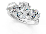 White gold Three-Stone Oval Diamond Engagement Ring with Prong Setting on a Classic Band_4