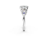 White gold Three-Stone Oval Diamond Engagement Ring with Prong Setting on a Classic Band_5