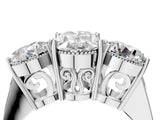 White gold Three-Stone Oval Diamond Engagement Ring with Prong Setting on a Classic Band_7
